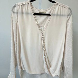 L'Agence white long sleeve blouse | size SP